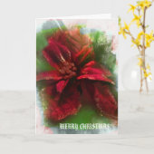 Elegante Christmas Glittering floral Red Green Karte (Gelbe Blume)