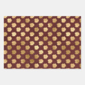 Elegante Christmas Gold Burgundy Kraft Geschenkpapier Set (Vorderseite 3)