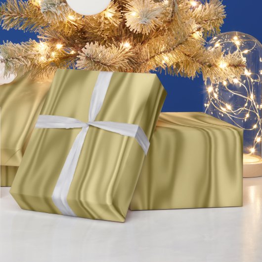 Elegante Christmas Gold Imitate Satin Graphic Geschenkpapier (Feiertage)