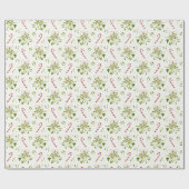 Elegante Christmas Greenery Mistletoe Geschenkpapier (Flach)