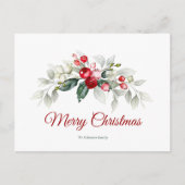 Elegante Christmas Holly Card Postkarte (Vorderseite)