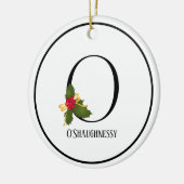 Elegante Christmas Holly Monogram Letter O Keramik Ornament (Links)