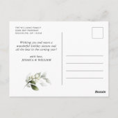 Elegante Christmas Holly Wreath Holiday Gruß Postkarte (Rückseite)