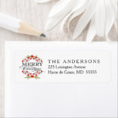 Elegante Christmas Holly Wreath Typografy Labels (Insitu)