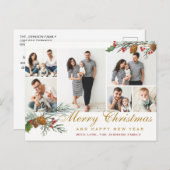 Elegante Christmas Pine Cones 6 Foto Gruß Postkarte (Vorne/Hinten)