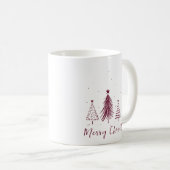 Elegante Christmas Pine Tree Frohe Weihnachten Kaffeetasse (VorderseiteRechts)
