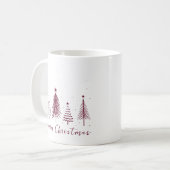 Elegante Christmas Pine Tree Frohe Weihnachten Kaffeetasse (Vorderseite Links)
