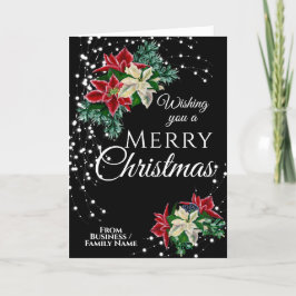 Elegante Christmas Poinsettia Blume Feiertagskarte