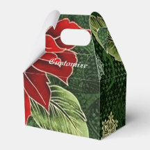 Elegante Christmas Poinsettia Gable Favor Box