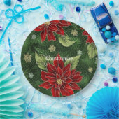 Elegante Christmas Poinsettia Paper Teller (Party)