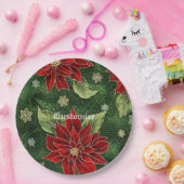 Elegante Christmas Poinsettia Paper Teller (Party)