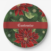 Elegante Christmas Poinsettia Pappteller (Vorderseite)