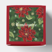 Elegante Christmas Poinsettia Red Cube Favor Box Geschenkschachtel (Oben)