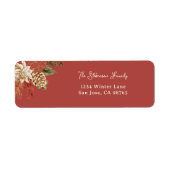 Elegante Christmas Poinsettia Rücksendeadresse (Vorne)