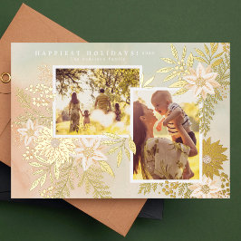 Elegante Christmas Poinsettia Splendor Folien Feiertagskarte