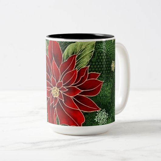 Elegante Christmas Poinsettia Tasse (VorderseiteRechts)