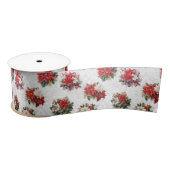 Elegante Christmas Poinsettias und Damask Satinband (Spule)