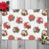Elegante Christmas Poinsettias und Damask Seidenpapier