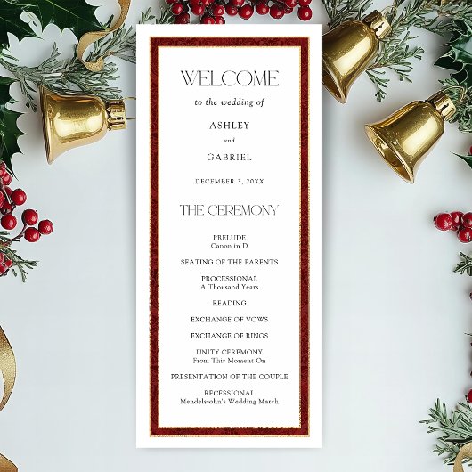 Elegante Christmas Red Damask Border Programm