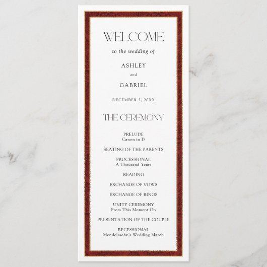 Elegante Christmas Red Damask Border Programm (Vorderseite)