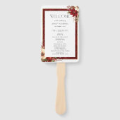 Elegante Christmas Red Damask Floral Fächer (Vorderseite)