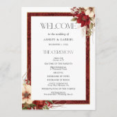 Elegante Christmas Red Damask Floral Programm (Vorderseite)