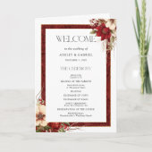 Elegante Christmas Red Damask Floral Programm (Vorderseite)