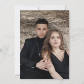 Elegante Christmas Red Damask Floral Save The Date (Rückseite)