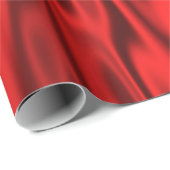 Elegante Christmas Red Imitats Satin Graphic Geschenkpapier (Rolleneckpunkt)