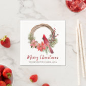 Elegante Christmas Red Kardinal Bird Monogram Serviette (Beispiel)