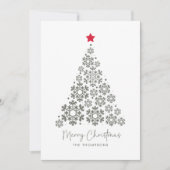 Elegante Christmas Tree Red Star Feiertagskarte (Vorderseite)