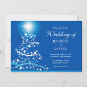 Elegante Christmas Tree Sparkle Wedding Einladung (Vorderseite)