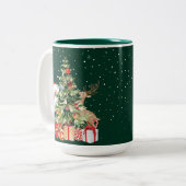 Elegante Christmas Vibes Zweifarbige Tasse (Vorderseite Links)