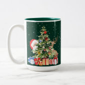 Elegante Christmas Vibes Zweifarbige Tasse (Links)