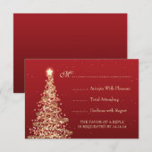Elegante Christmas Wedding RSVP Red Karte (Vorne/Hinten)