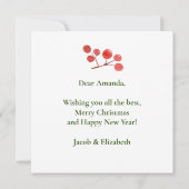 Elegante Christmas Wreath-Familie Karte (Rückseite)