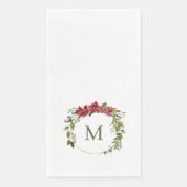 Elegante Christmas Wreath Monogram Serviette (Vorderseite)