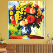 Elegante Chrysanthemum Vase von Window Canvas Prin Leinwanddruck (Insitu (Wohnzimmer))
