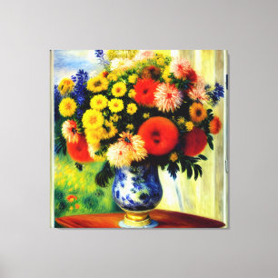 Elegante Chrysanthemum Vase von Window Canvas Prin Leinwanddruck