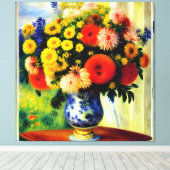 Elegante Chrysanthemum Vase von Window Canvas Prin Leinwanddruck (Insitu (Holzboden))