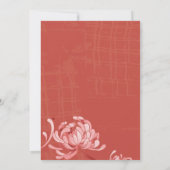 Elegante Chrysanthemums Rustic Red Wedding Einladung (Rückseite)