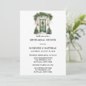 Elegante Church Dose Scene Probe Dinner Einladung (Stehend Vorderseite)