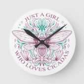 Elegante Cicada Bug Lover Runde Wanduhr (Vorderseite)