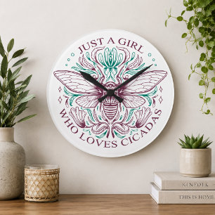 Elegante Cicada Bug Lover Runde Wanduhr