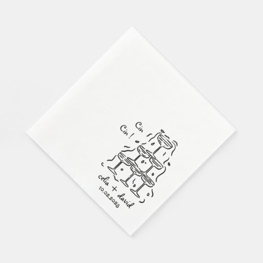 Elegante Cin Cin Italia Wedding Party Serviette (Ecke)