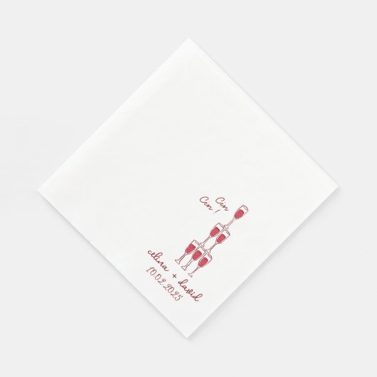 Elegante Cin Cin Italia Wedding Party Serviette (Ecke)