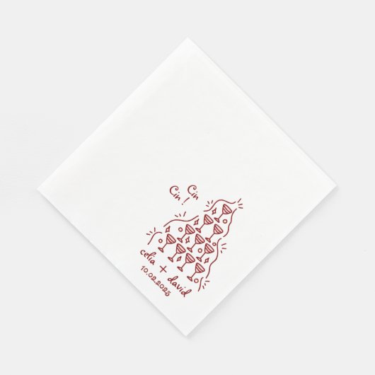 Elegante Cin Cin Italian Wedding Serviette (Ecke)