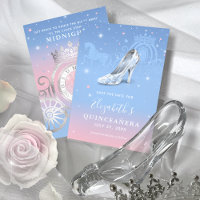 Elegante Cinderella Hellblau und Rosa Quinceanera