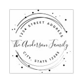 Elegante Circular Family Name Rücksendeadresse Gummistempel (Prägung)
