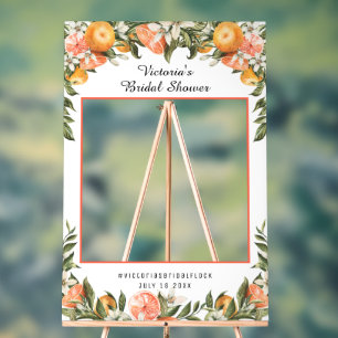 Elegante Citrus Botanical Brautparty Foto Prop Acrylschild